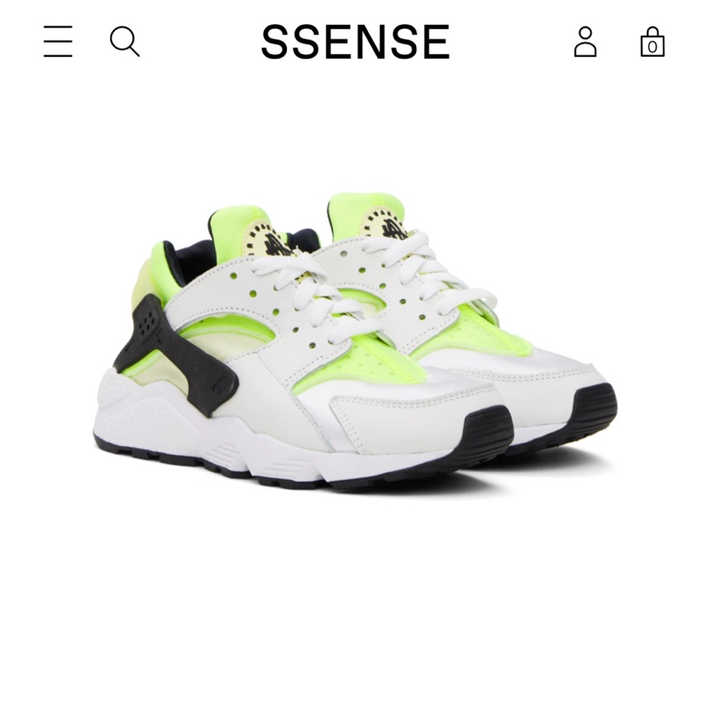 White & Yellow Air Huarache Sneakers